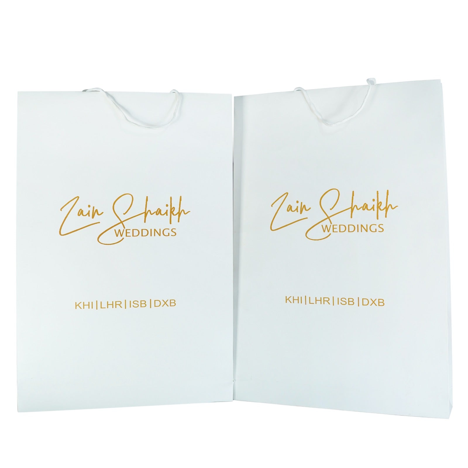white kraft custom paper bags with logo for business