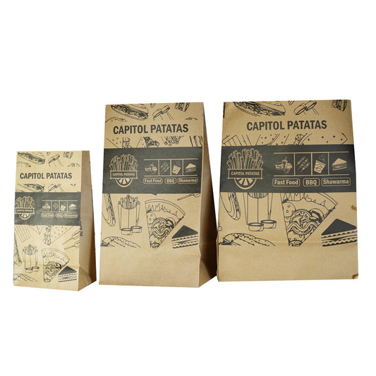 BROWN PAPER BAGS FOR FOOD PACKAGING
