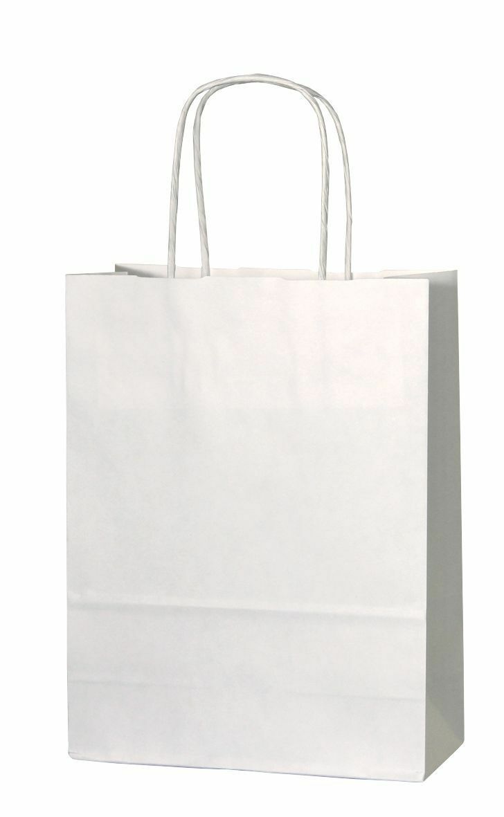 white paper bags with handles in small,medium,large size