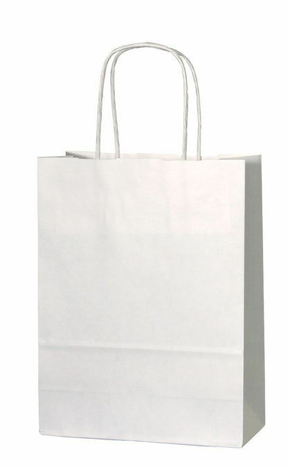 white paper bags with handles in small,medium,large size