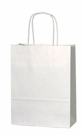 white paper bags with handles in small,medium,large size
